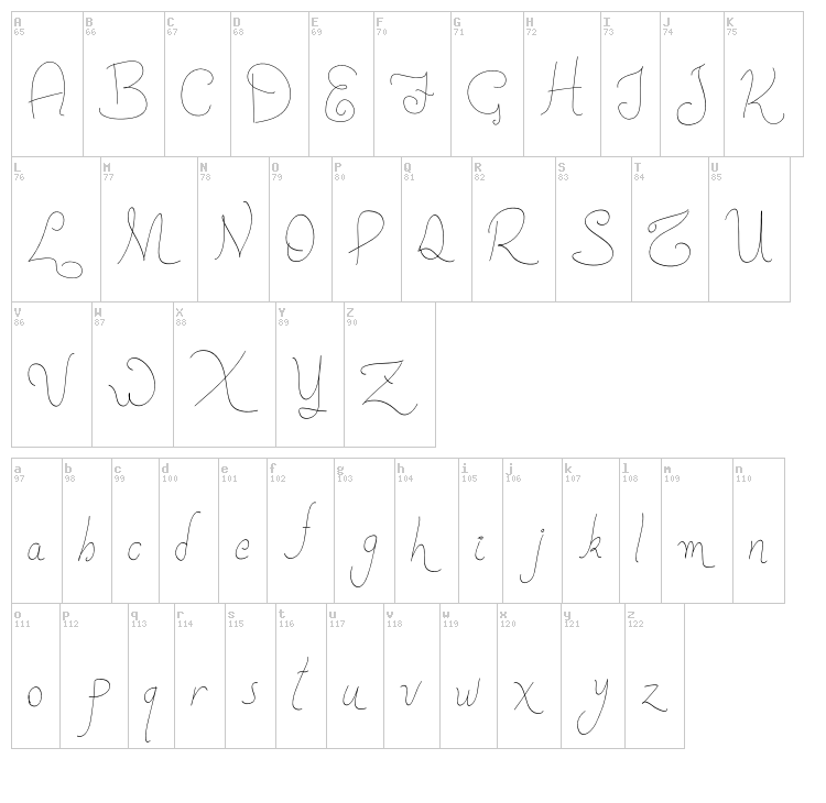 New Spirit font map